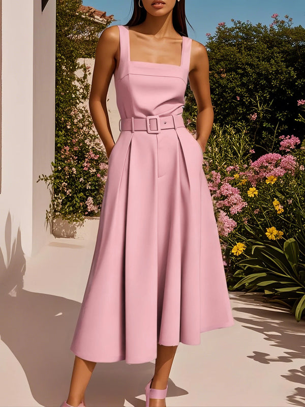 Dahlia - Square Neck Sleeveless Dress
