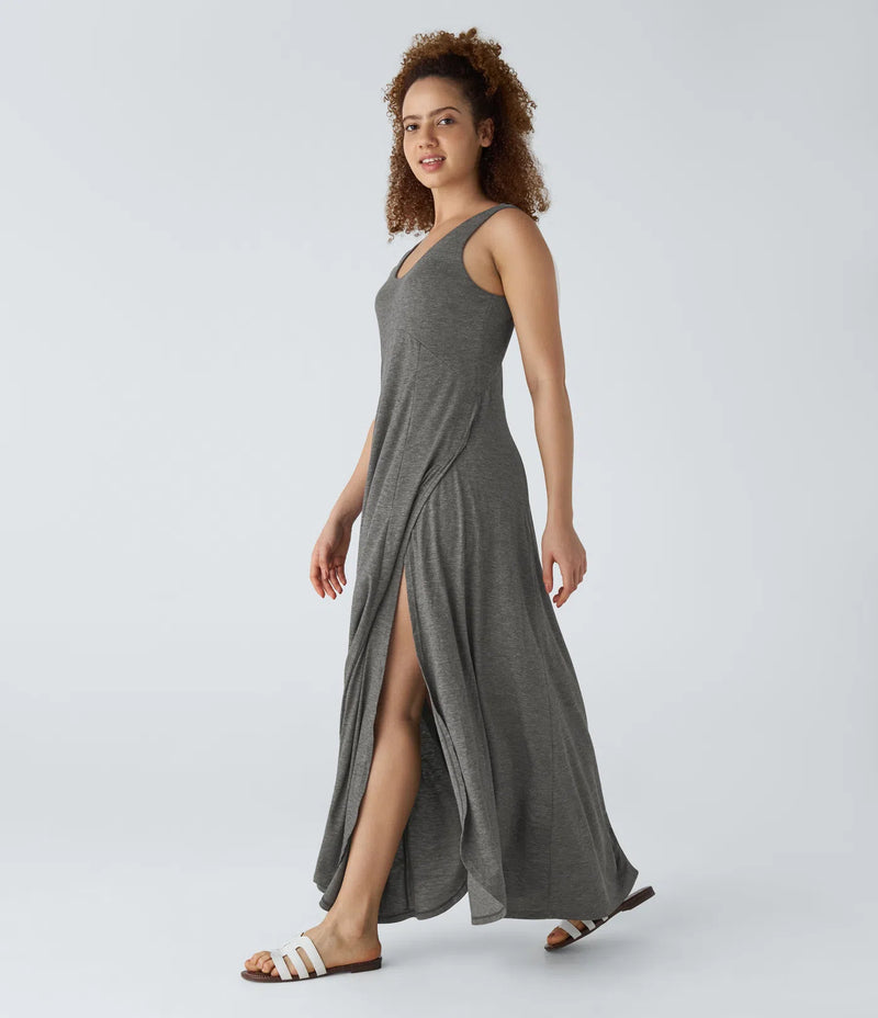 Luna - Flowy Split Backless Dress