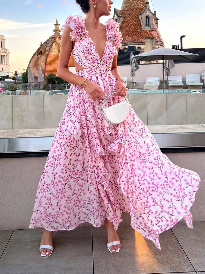 Llorana - Floral Hollow Dress