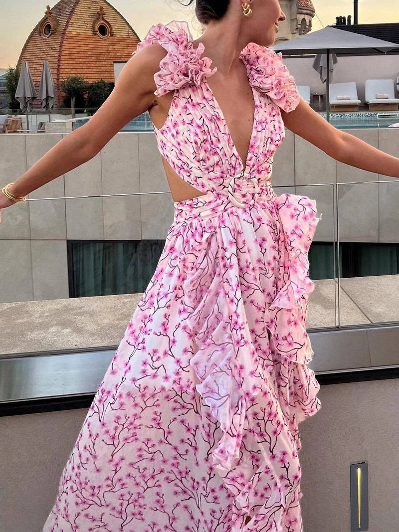 Llorana - Floral Hollow Dress