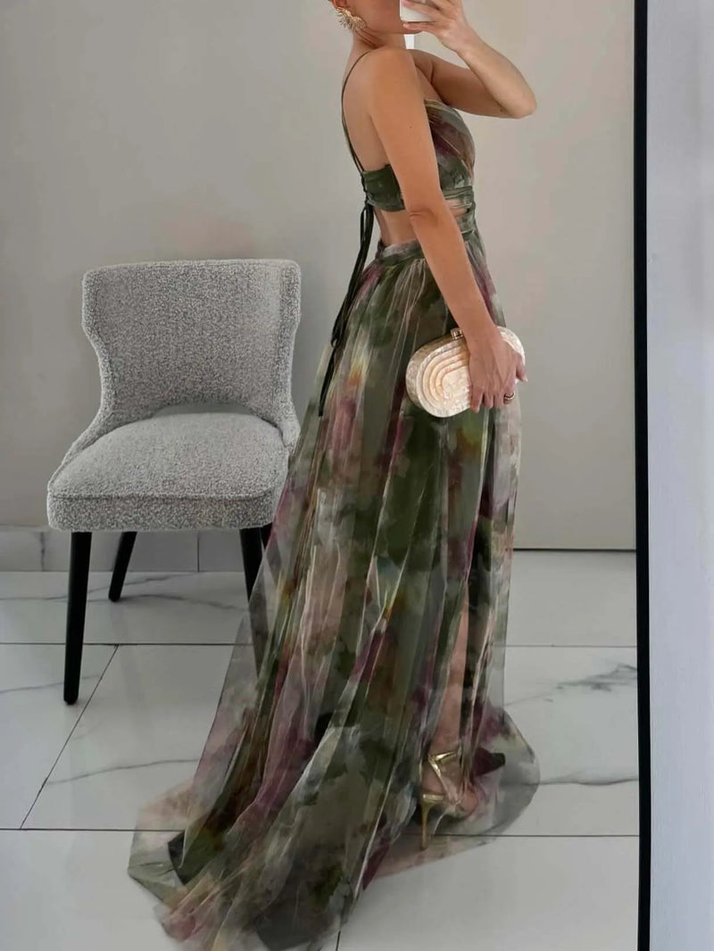 Emily - Floral Painted Print Dress