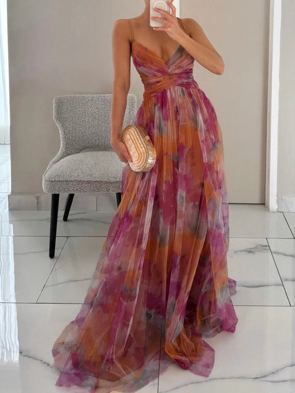 Emily - Floral Painted Print Dress