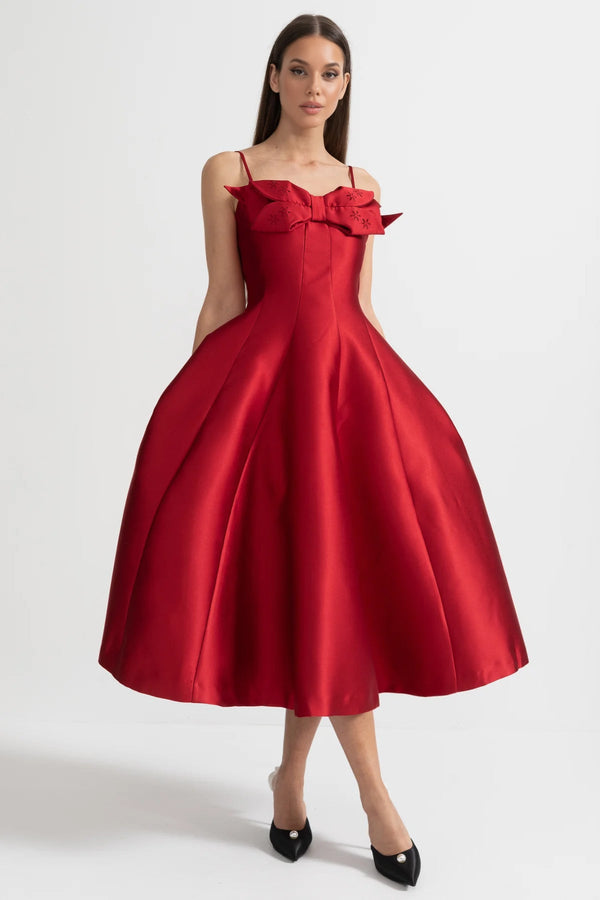 Soreya - Satin Fitted Bodice Dress