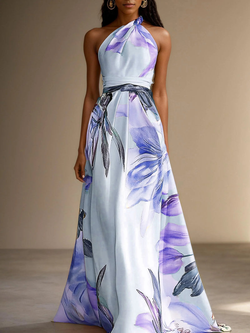 Gianna - Floral Satin Maxi Dres
