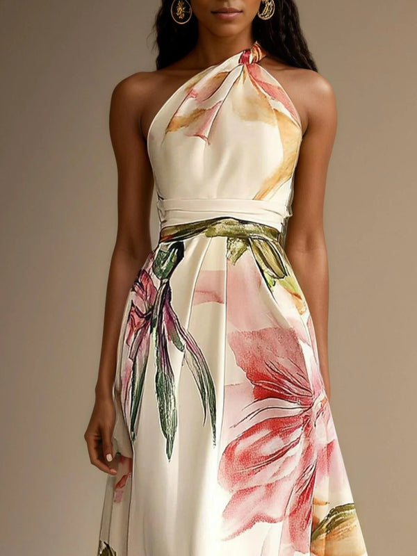 Gianna - Floral Satin Maxi Dres