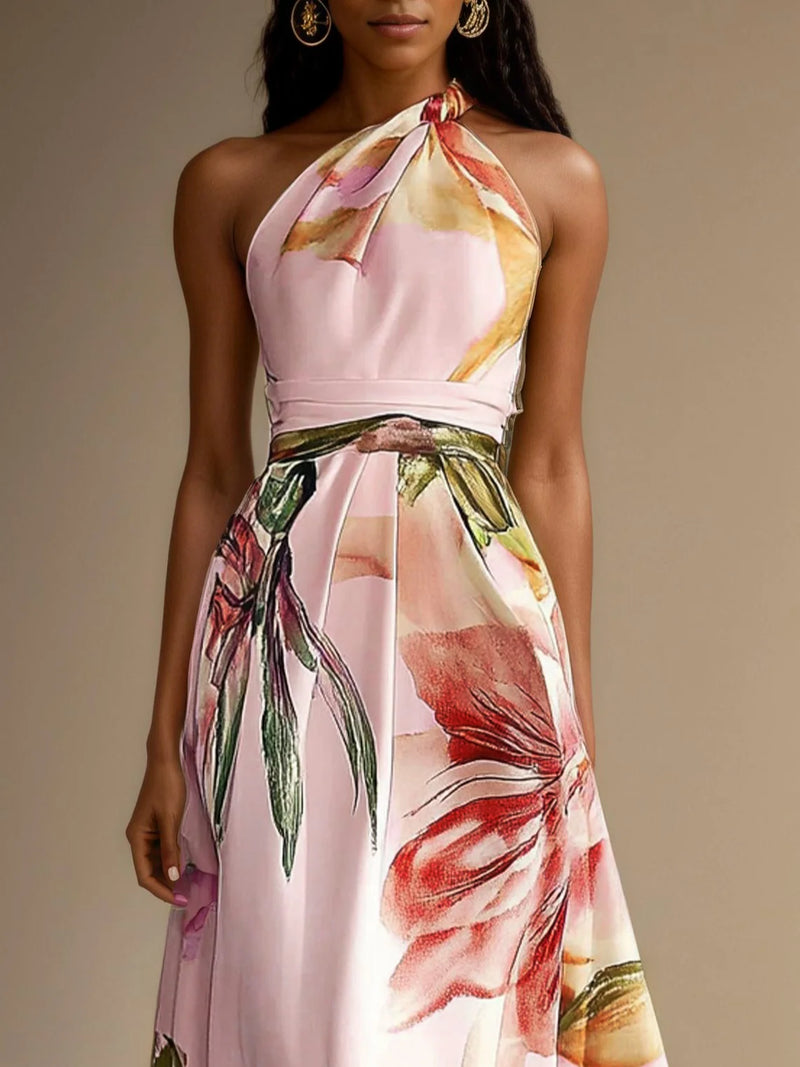 Gianna - Floral Satin Maxi Dres