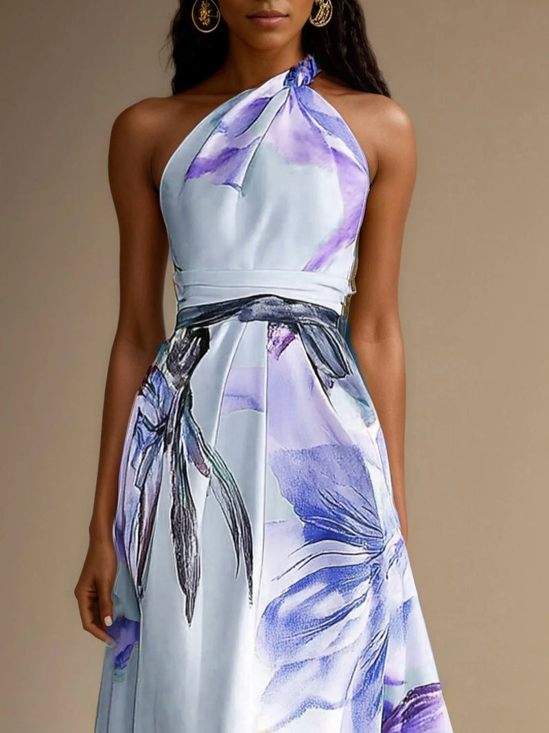 Gianna - Floral Satin Maxi Dres