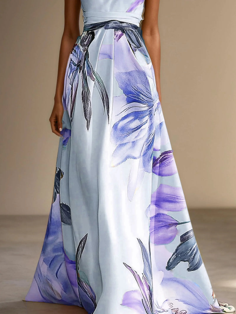 Gianna - Floral Satin Maxi Dres