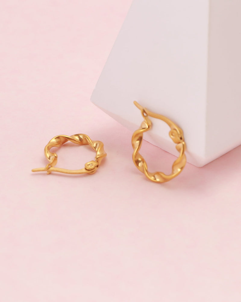 Josephine Gold Small Twist Hoop Earrings