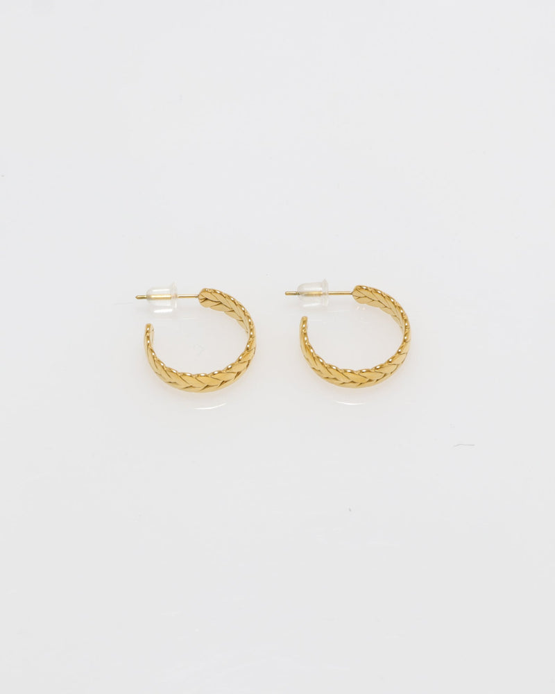 Maya Gold Weaved Half Hoop Earrings