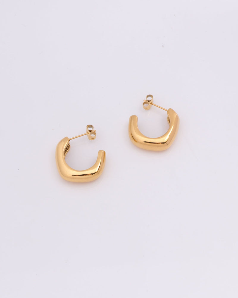 Prismara Irregular Gold Half Hoop Earrings