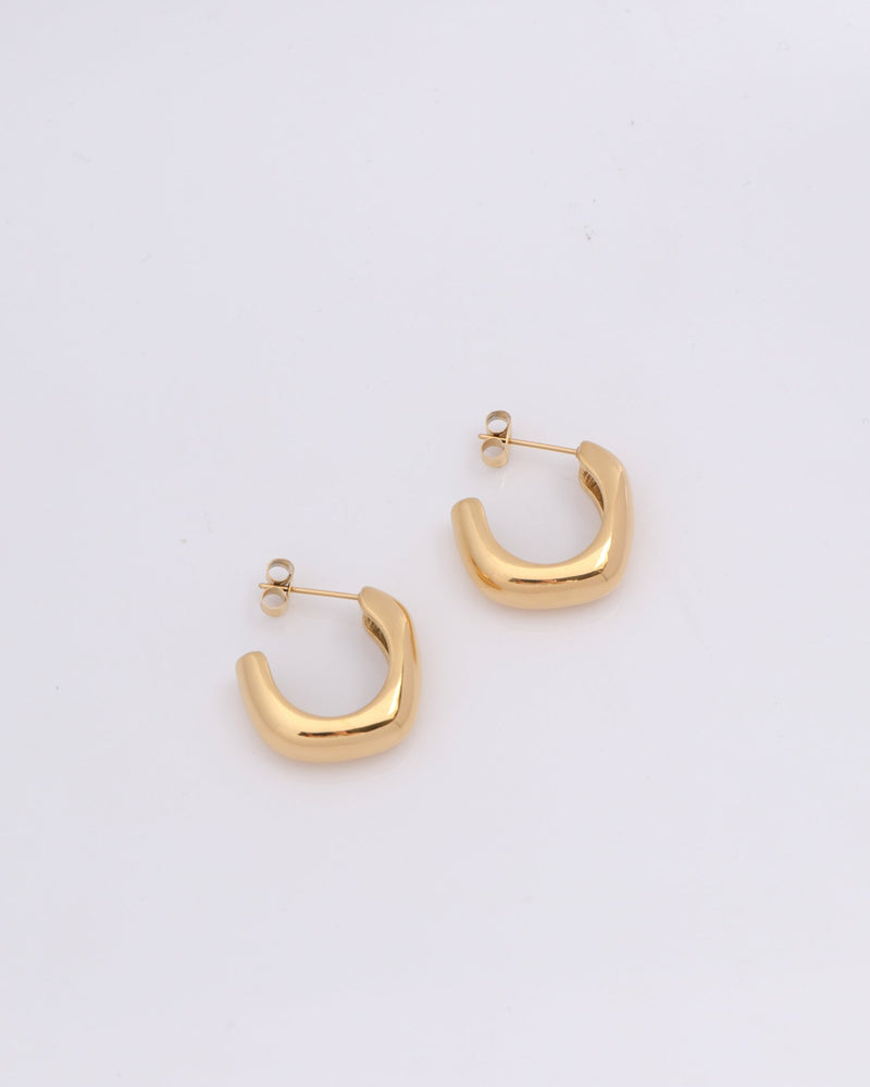 Prismara Irregular Gold Half Hoop Earrings