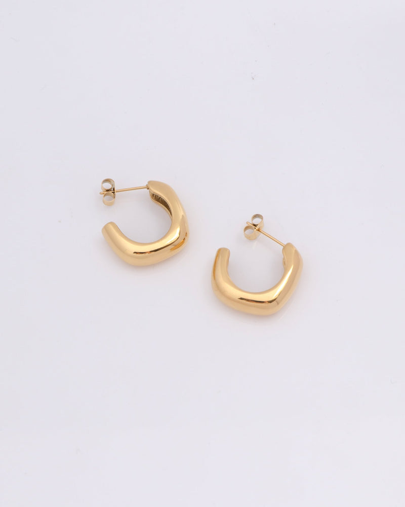 Prismara Irregular Gold Half Hoop Earrings