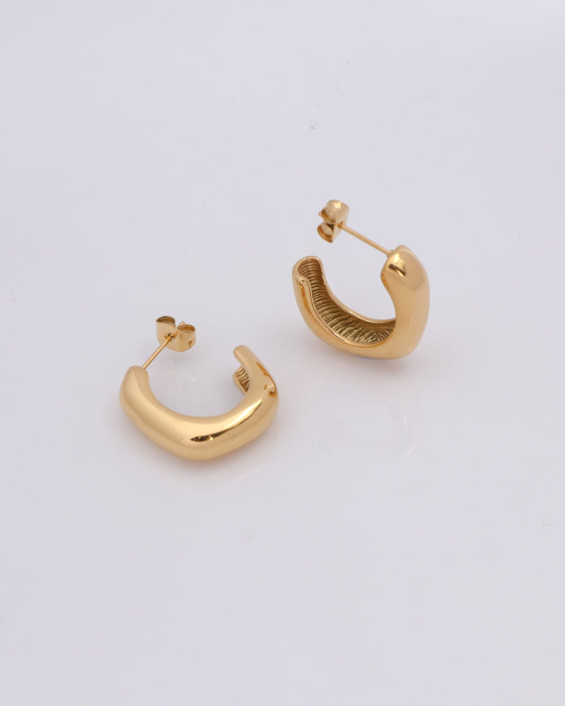 Prismara Irregular Gold Half Hoop Earrings