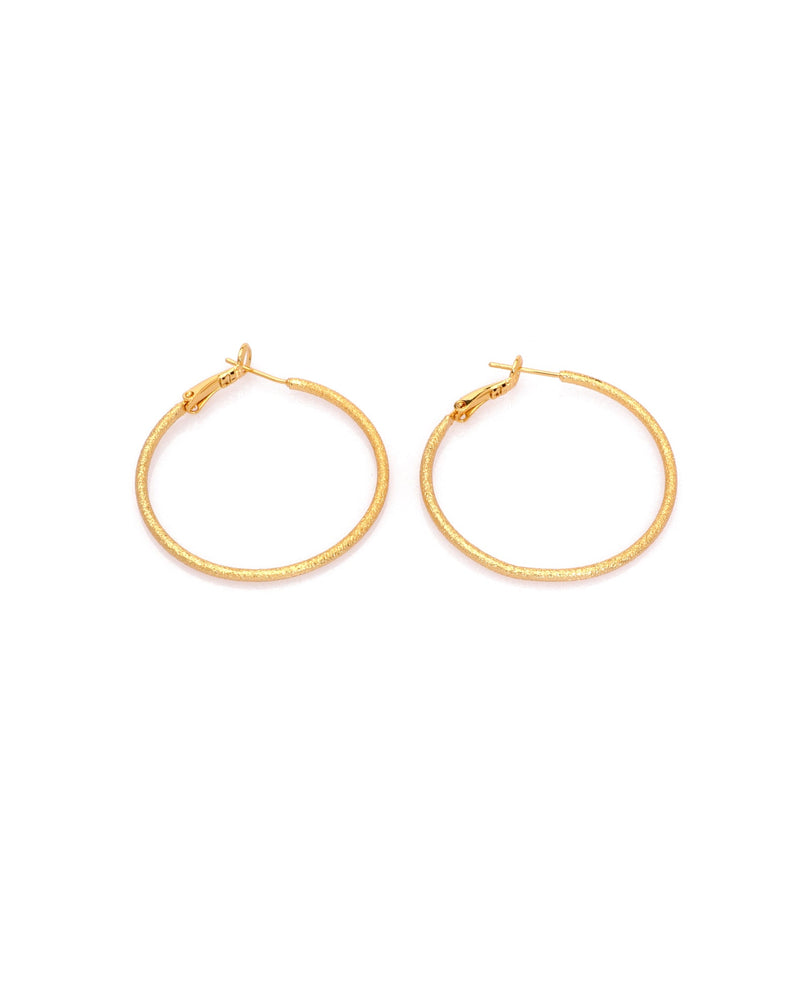 Lucia Gold Textured Hoop Earrings