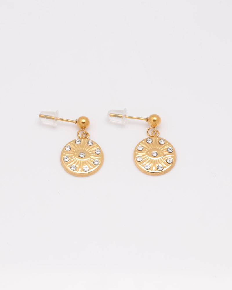 Zariah Gold Eye Zirconia Earrings