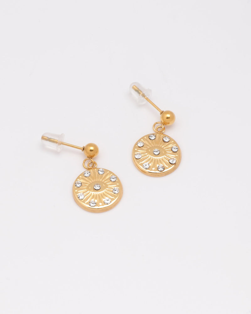 Zariah Gold Eye Zirconia Earrings