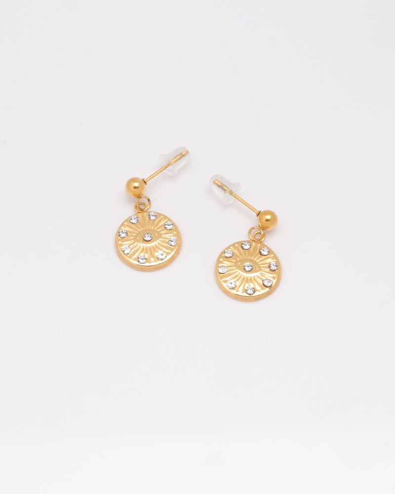 Zariah Gold Eye Zirconia Earrings