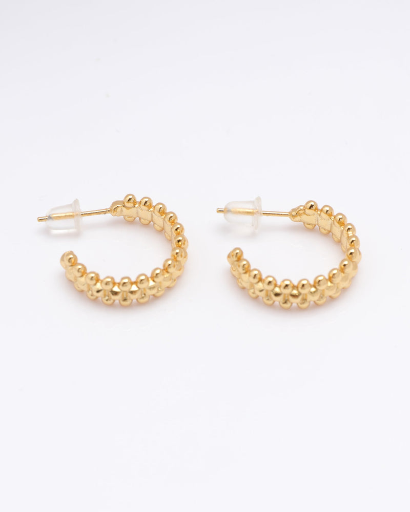 Betty Beaded Gold Cuff Hoop Earrings