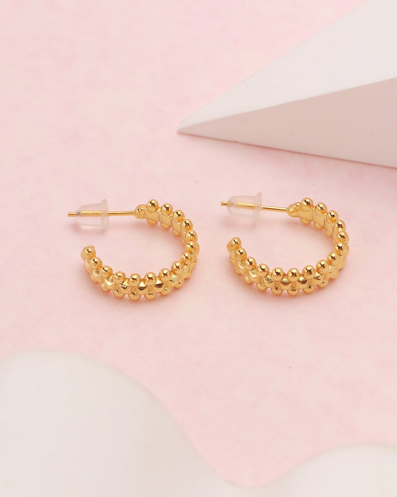 Betty Beaded Gold Cuff Hoop Earrings