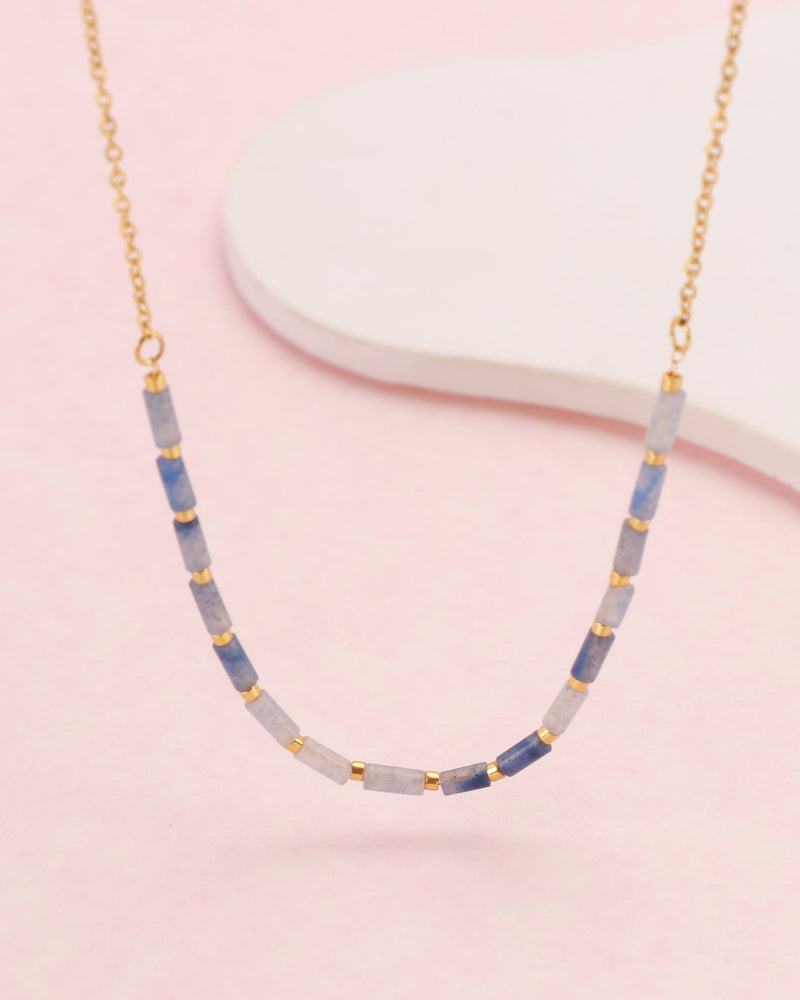 Aurora Blue Aventurine Bead Necklace