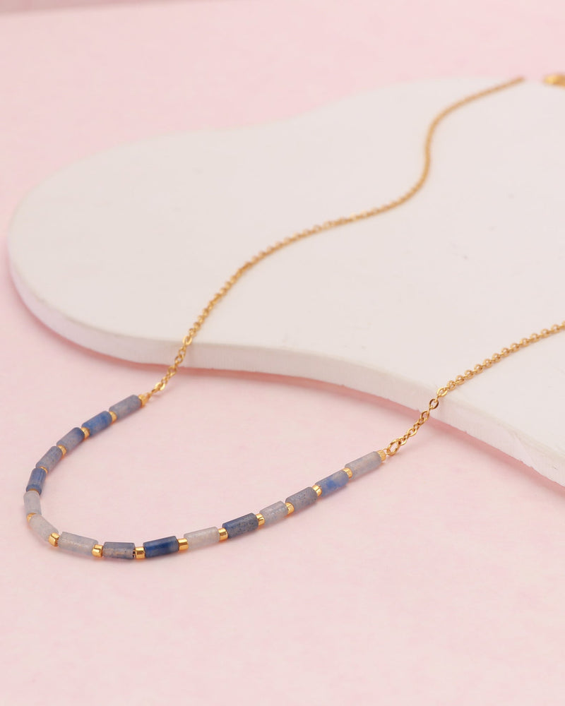 Aurora Blue Aventurine Bead Necklace