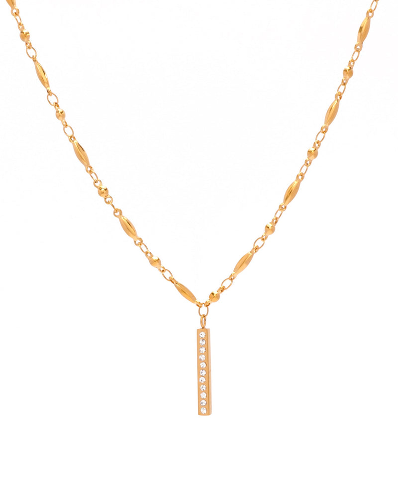 Linne Zirconia Gold Pendant Necklace