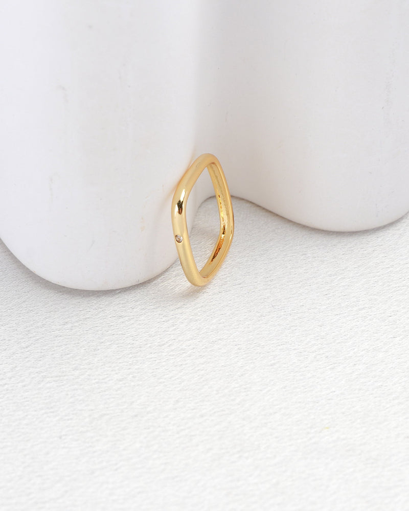 Quadra Gold Square Ring