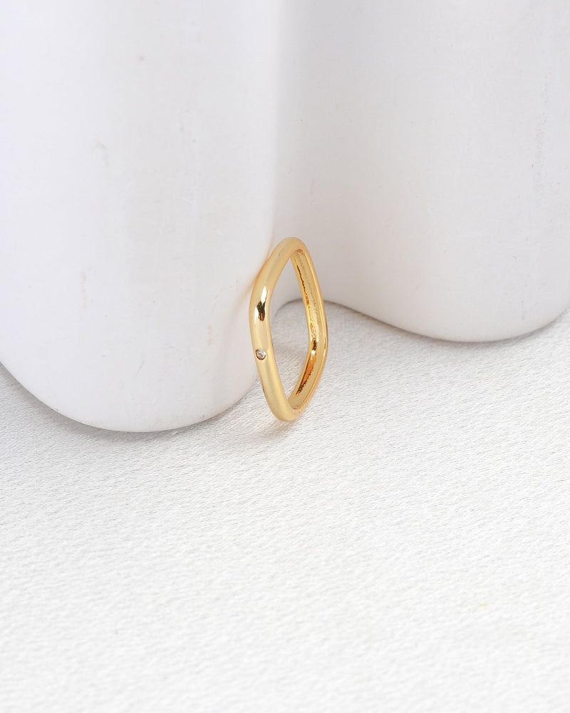 Quadra Gold Square Ring