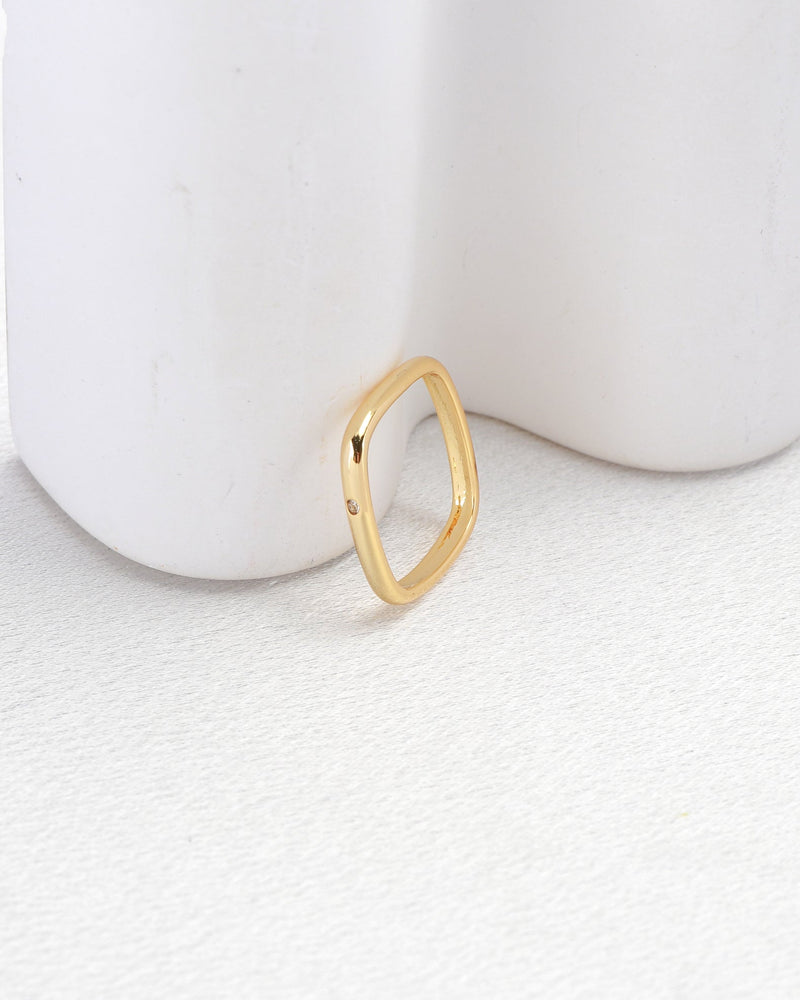 Quadra Gold Square Ring