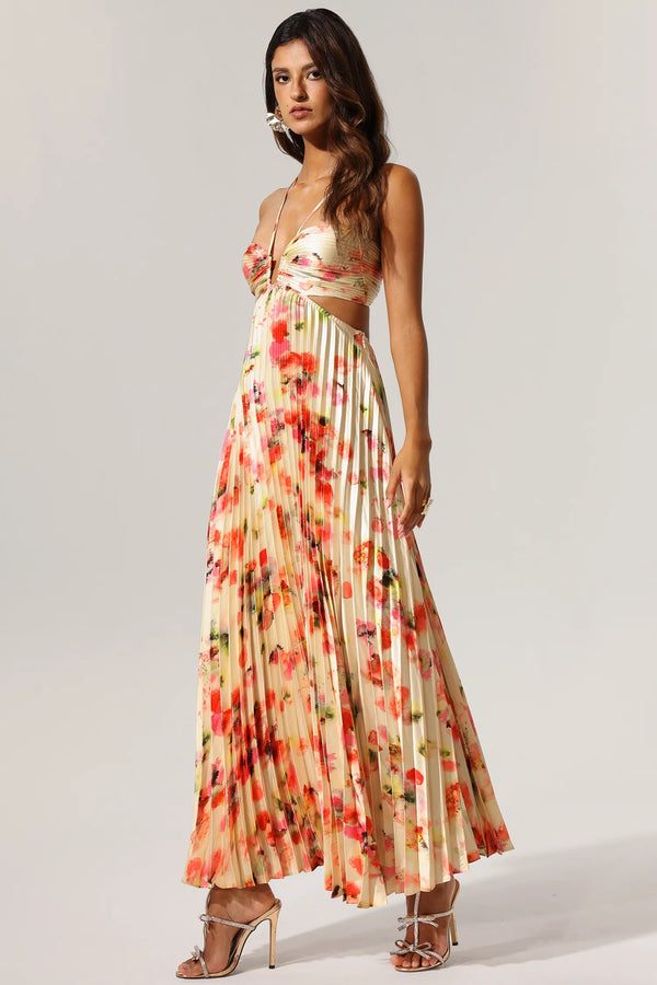 Huresa - Halter Sleeveless Hollow Dress