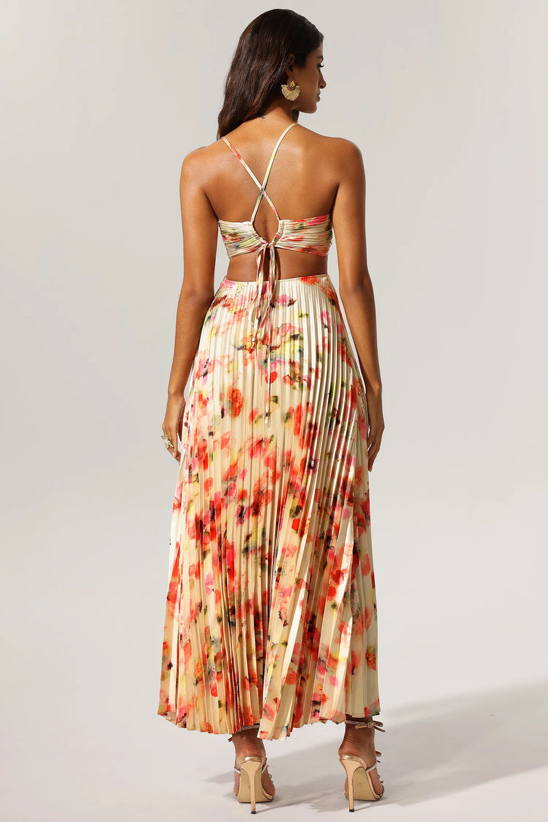 Huresa - Halter Sleeveless Hollow Dress