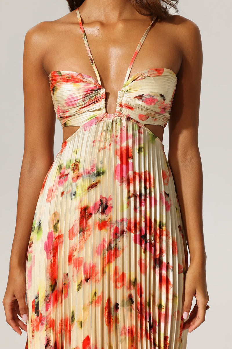 Huresa - Halter Sleeveless Hollow Dress