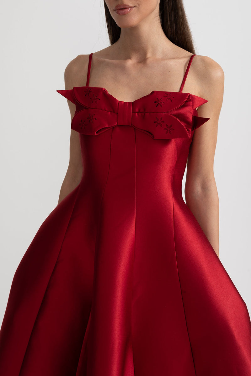 Soreya - Satin Fitted Bodice Dress