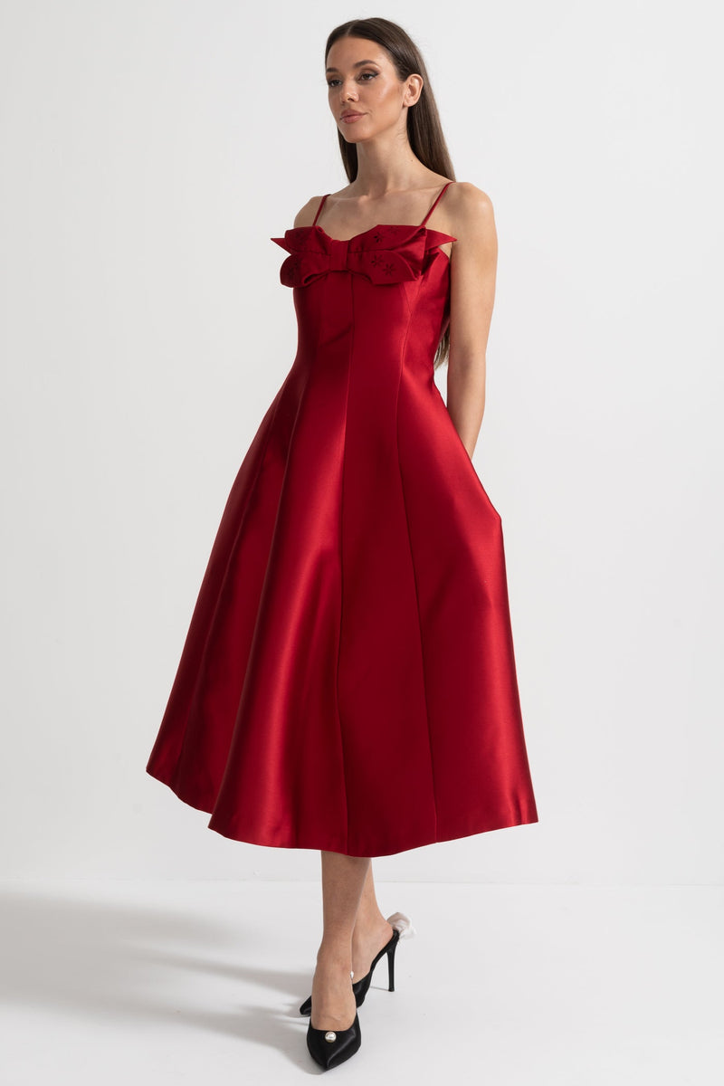 Soreya - Satin Fitted Bodice Dress