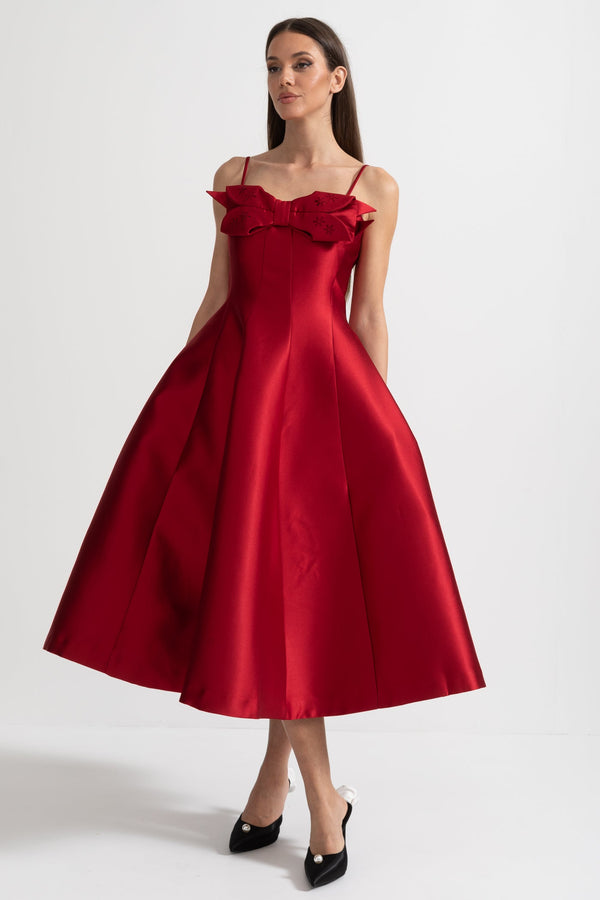 Soreya - Satin Fitted Bodice Dress