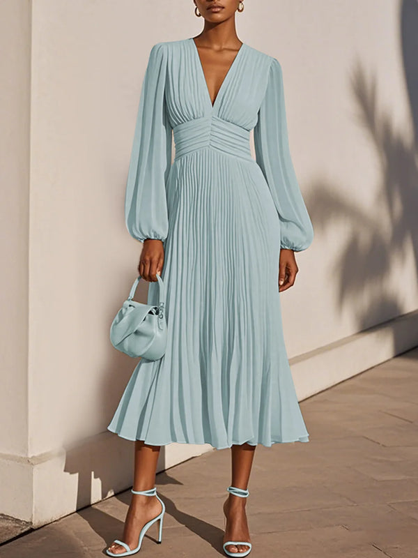 Kristy - Pleated Ruched Balloon Dress