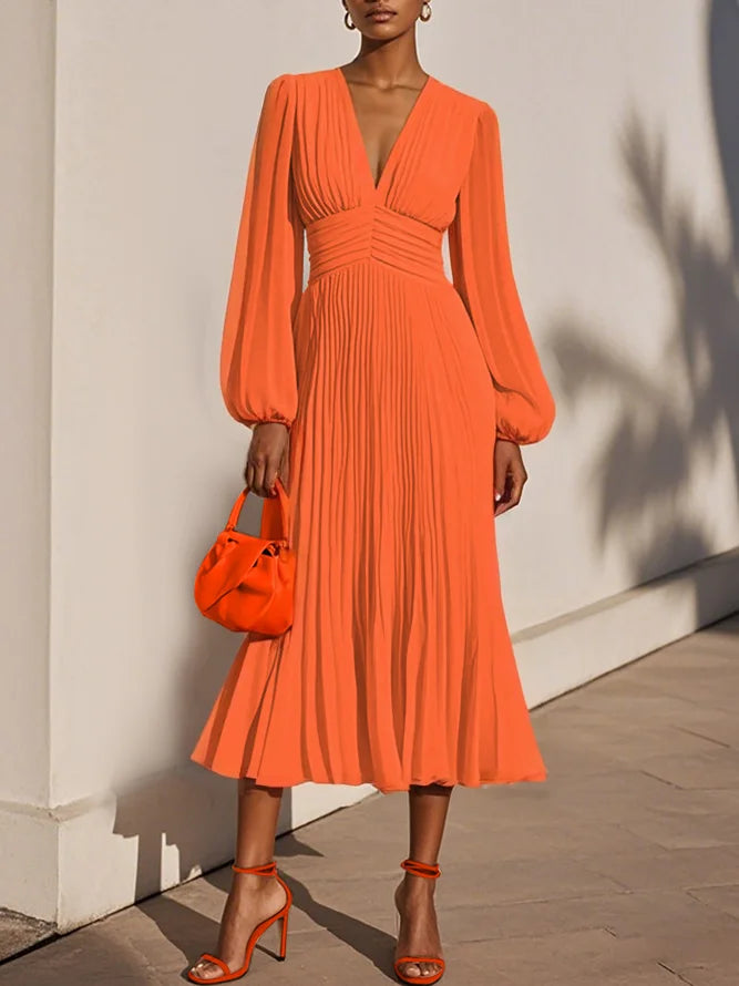 Kristy - Pleated Ruched Balloon Dress