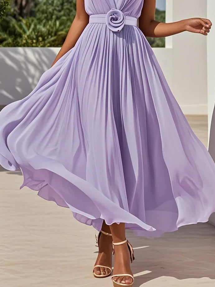 Lavenda - Elegant Chiffon Maxi Dress