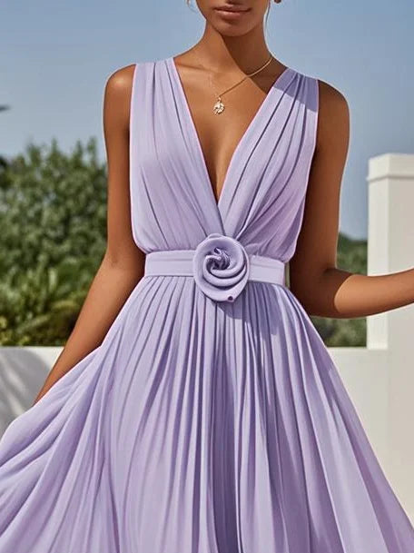 Lavenda - Elegant Chiffon Maxi Dress