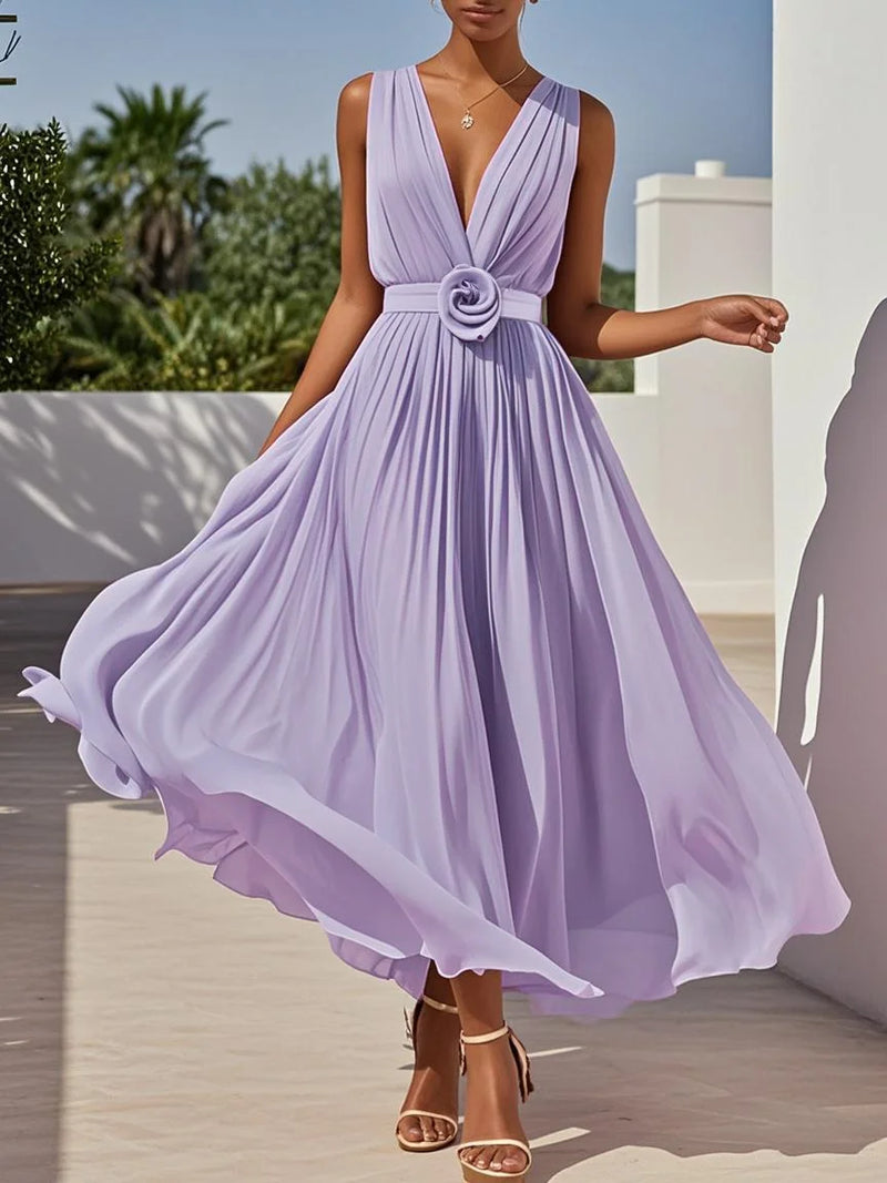 Lavenda - Elegant Chiffon Maxi Dress