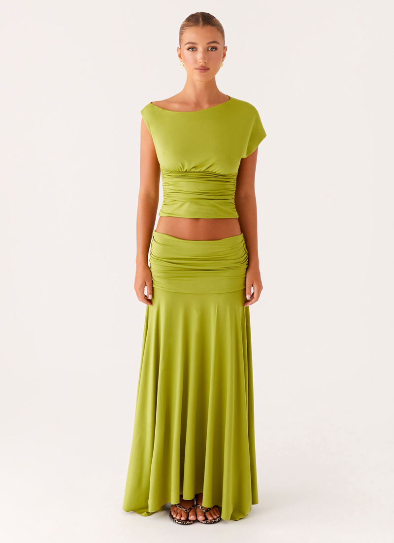 Liana - Elegant Ruched Maxi Set