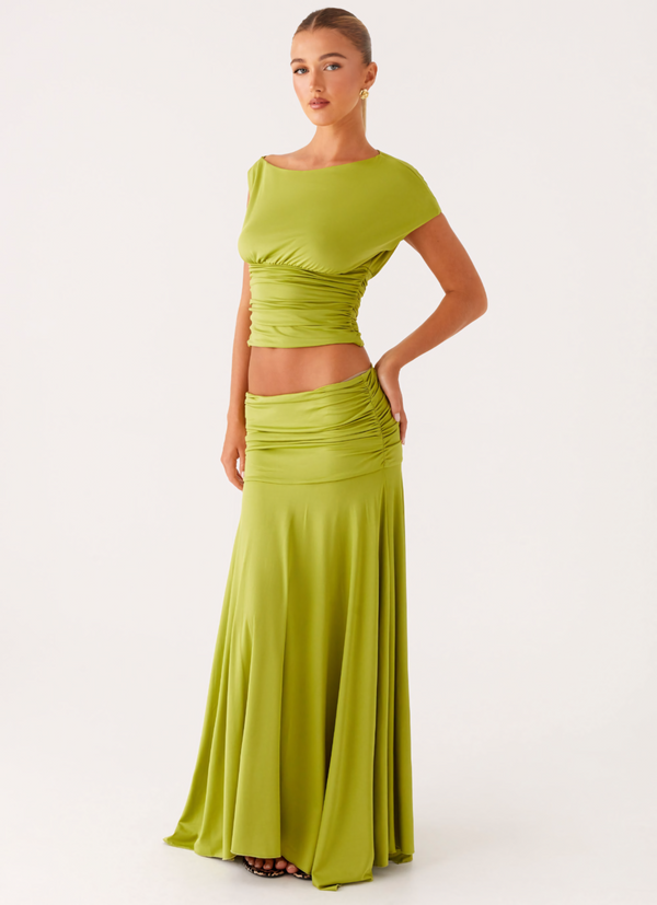 Liana - Elegant Ruched Maxi Set