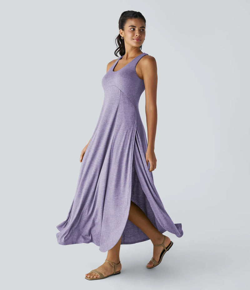 Luna - Flowy Split Backless Dress