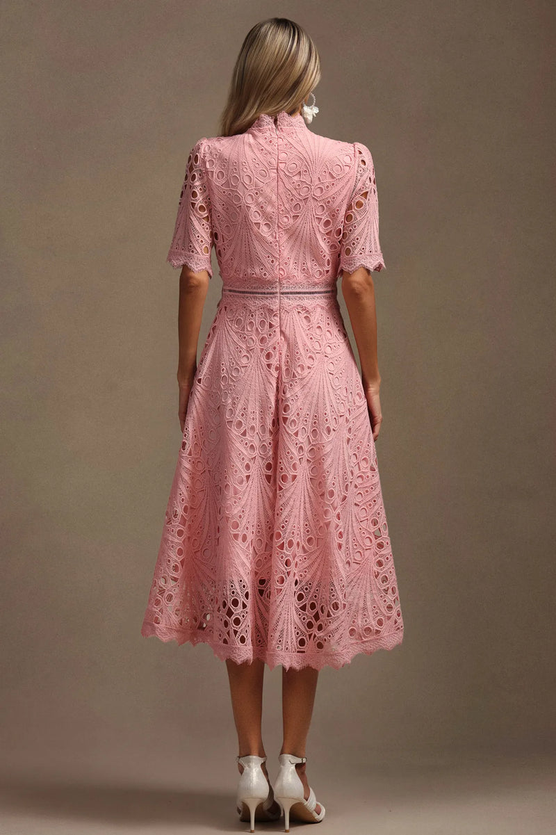 Lzada - Short Sleeves Lace Dress