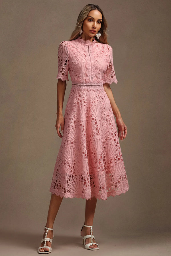 Lzada - Short Sleeves Lace Dress
