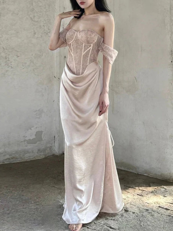 Mist Double-layer Fishbone Strapless Dress