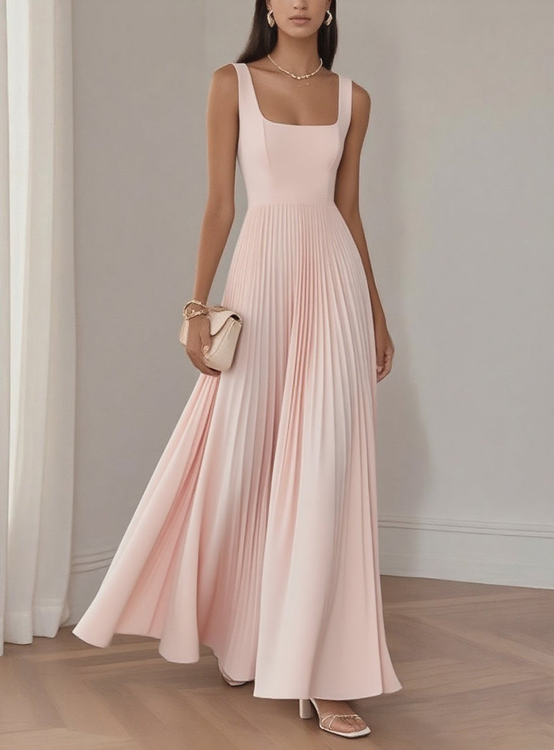 Mkenna - Blue Pleated Maxi Dress