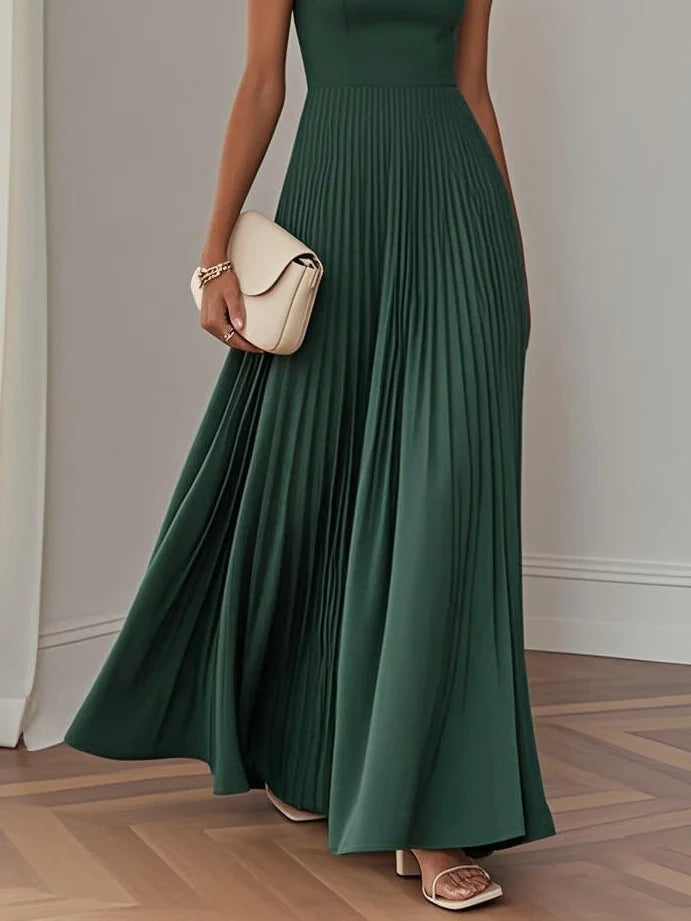 Mkenna - Blue Pleated Maxi Dress