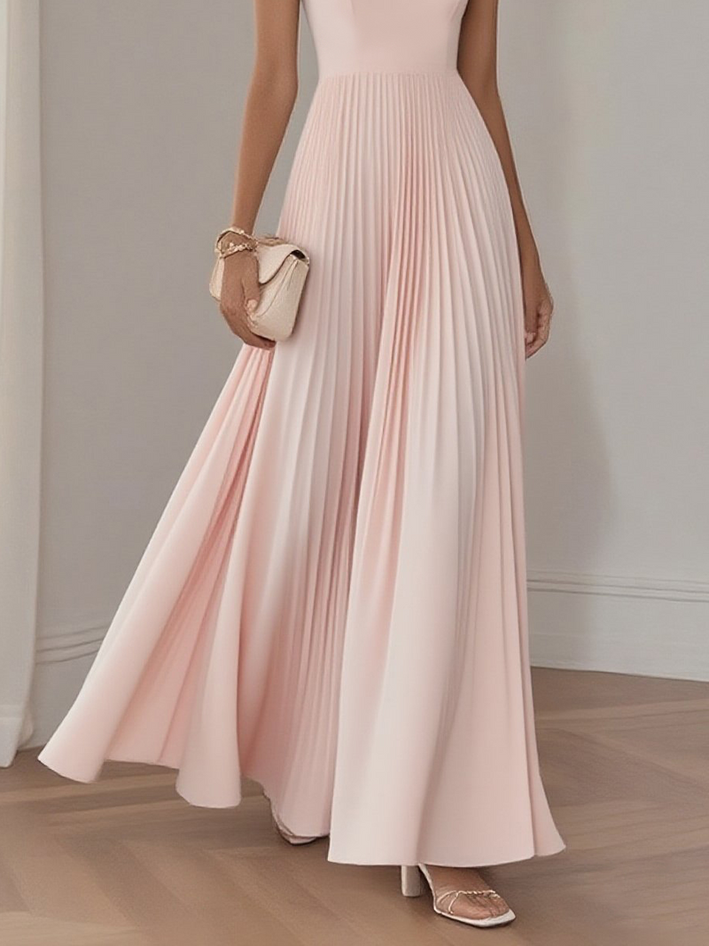 Mkenna - Blue Pleated Maxi Dress